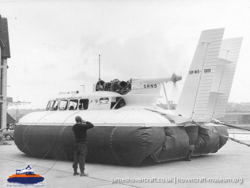 SRN5 with Westland -  (credit: The <a href='http://www.hovercraft-museum.org/' target='_blank'>Hovercraft Museum Trust</a>).